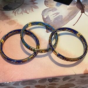 Cloisonne Gold Bangle Set